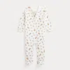 Polo Ralph Lauren Polo Bear Cotton Footed Coverall In Nantucket Girl Bear
