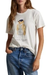 Polo Ralph Lauren Ivory Cotton Jersey T-shirt With Iconic Embroidered Polo Bear In White