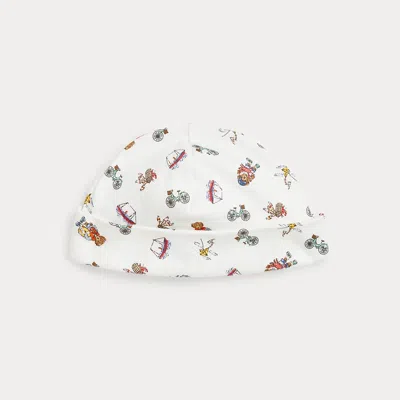 Polo Ralph Lauren Babies' Polo Bear Cotton Interlock Beanie In White
