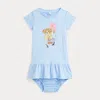 Polo Ralph Lauren Ralph Lauren Cotton Graphic Dress & Bloomers In Office Blue