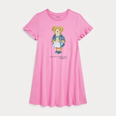 Polo Ralph Lauren Kids' Polo Bear Cotton Jersey Dress In Laguna Pink