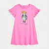 Polo Ralph Lauren Polo Bear Cotton Jersey Dress In Laguna Pink
