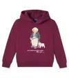 Polo Ralph Lauren Polo Bear Graphic Fleece Hoodie In Burgundy