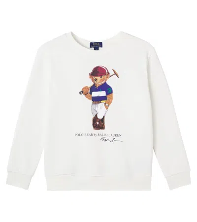 Polo Ralph Lauren Kids' Polo Bear Cotton Jersey Sweatshirt In White