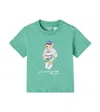 Polo Ralph Lauren Green Crewneck T-shirt With Maxi Logo Print On The Front In Cotton Baby In Green