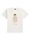 Polo Ralph Lauren Ivory Cotton Jersey T-shirt With Iconic Embroidered Polo Bear In White