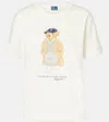 Polo Ralph Lauren Ivory Cotton Jersey T-shirt With Iconic Embroidered Polo Bear In White