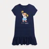 Polo Ralph Lauren Polo Bear Cotton Jersey Dress In Spring Navy