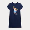 Polo Ralph Lauren Polo Bear Cotton Jersey T-shirt Dress In Spring Navy