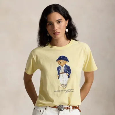 Polo Ralph Lauren Polo Bear Cotton Jersey Tee In Bird Yellow In Multi