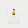 Polo Ralph Lauren Polo Bear Cotton Jersey Tee In Paper White
