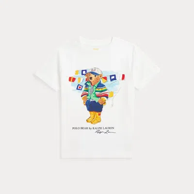 Polo Ralph Lauren Kids' Polo Bear Cotton Jersey Tee In Weiss