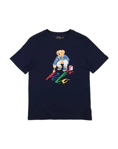 Polo Ralph Lauren Babies'  Polo Bear Cotton Jersey Tee Toddler Boy T-shirt Navy Blue Size 5 Cotton