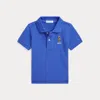 Polo Ralph Lauren Polo Bear Cotton Mesh Polo Shirt In Travel Blue