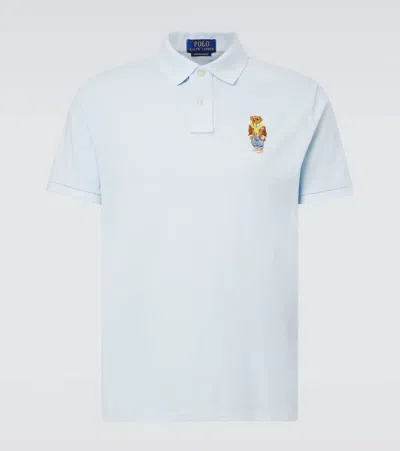 Polo Ralph Lauren Blue Classic Fit Polo Bear Mesh Polo