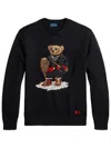 Polo Ralph Lauren Polo Bear Cotton Pullover In Black