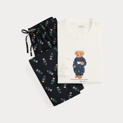 Polo Ralph Lauren Polo Bear Cotton Sleep Set In Multi