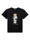 Polo Ralph Lauren Womens Polo Black Bear-print Short-sleeves Cotton-jersey T-shirt