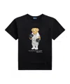 Polo Ralph Lauren Womens Polo Black Bear-print Short-sleeves Cotton-jersey T-shirt