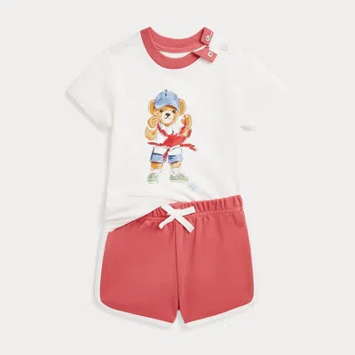 Polo Ralph Lauren Babies' Polo Bear Cotton Tee & Short Set In Nevis
