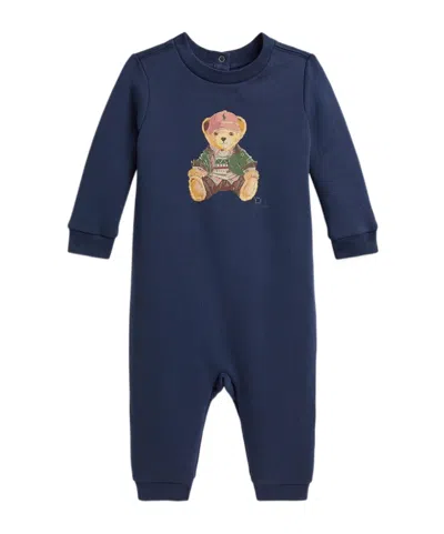 Polo Ralph Lauren Babies' Polo Bear Cotton-blend Coverall In Blue