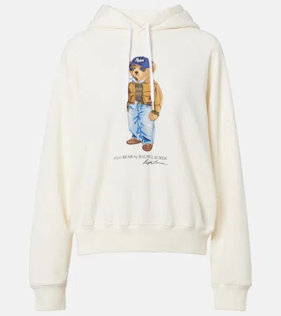 Polo Ralph Lauren Polo Bear Cotton-blend Jersey Hoodie In White