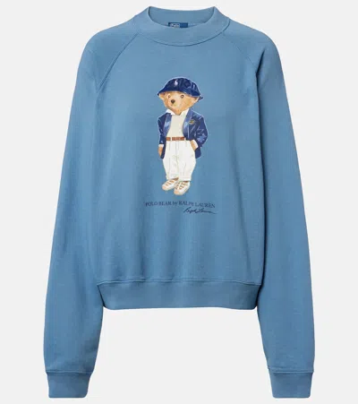 Polo Ralph Lauren Polo Bear Cotton-blend Sweatshirt In Blue