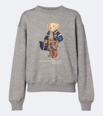 Polo Ralph Lauren Polo Bear Cotton-blend Sweatshirt In Gray