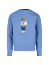 Polo Ralph Lauren Relaxed-fit Sweatshirt With Playful Bear Graphic In Light Blue