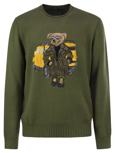 Polo Ralph Lauren Polo Bear Crewneck Jumper In Green