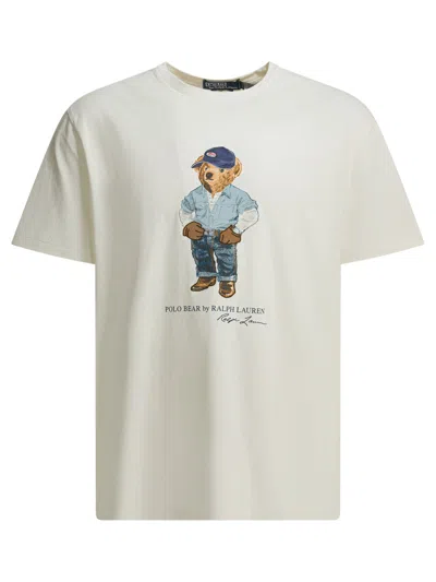 Polo Ralph Lauren "polo Bear" Crewneck T Shirt In White