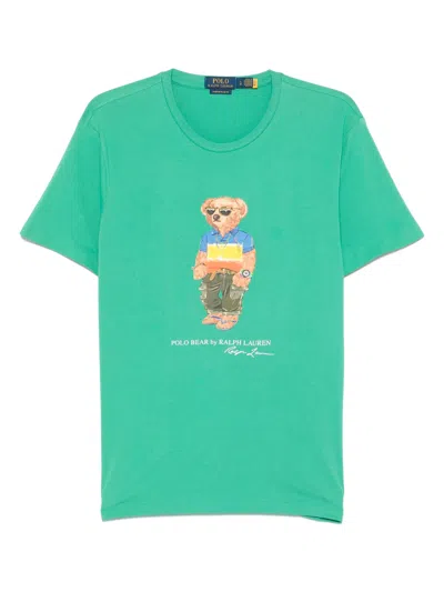 Polo Ralph Lauren Polo Bear Custom Slim-fit T-shirt In Green