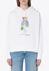 Polo Ralph Lauren Polo Bear Fleece Hoodie With Signature Detailing And Drawstring Hood In Gray
