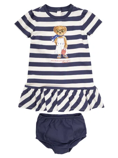 Polo Ralph Lauren Kids' Polo Bear Dress In Jersey And Culottes