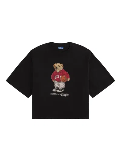 Polo Ralph Lauren Polo Bear Embellished T-shirt In Black
