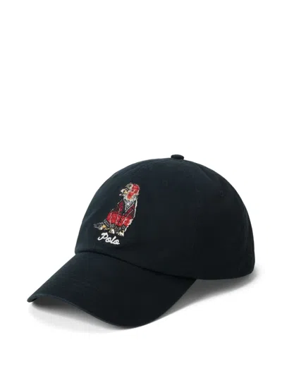 Polo Ralph Lauren Polo Bear-embroidered Cap In Black