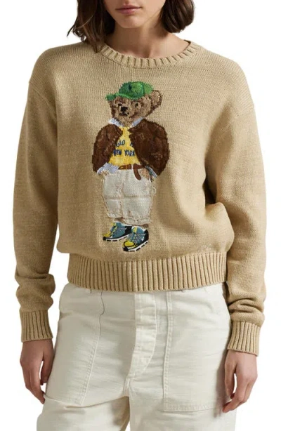 Polo Ralph Lauren Polo Bear Embroidered Cotton Crewneck Sweater