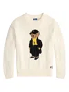 Polo Ralph Lauren Polo Bear-embroidered Crew-neck Sweater In White