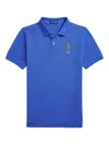 Polo Ralph Lauren Boy's Polo Bear Embroidered Polo Shirt In 蓝色