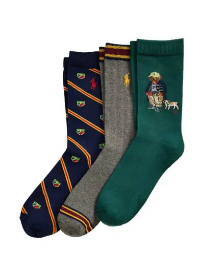Polo Ralph Lauren Kids' Polo Bear Embroidered Socks In Multi
