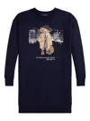 Polo Ralph Lauren Polo Bear Fleece Dress In Blue