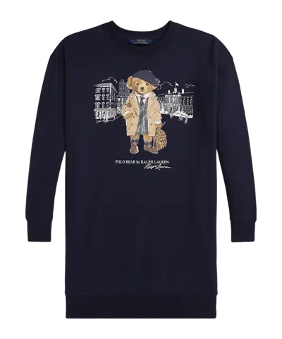 Polo Ralph Lauren Polo Bear Fleece Dress In Blue