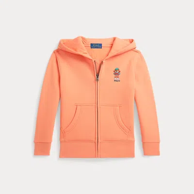 Polo Ralph Lauren Kids' Polo Bear Fleece Full-zip Hoodie In Poppy