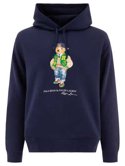 Polo Ralph Lauren Polo Bear Fleece Hoodie In Blue