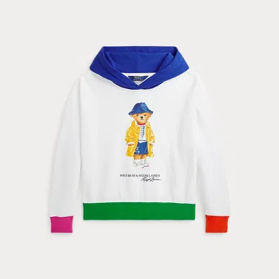 Polo Ralph Lauren Kids' Polo Bear Fleece Hoodie In Paper White