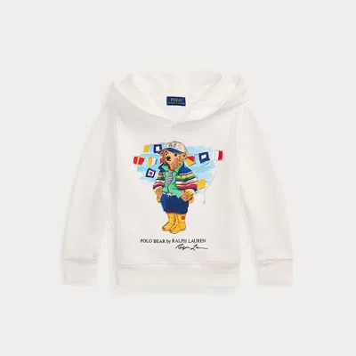 Polo Ralph Lauren Kids' Polo Bear Fleece Hoodie In Paper White