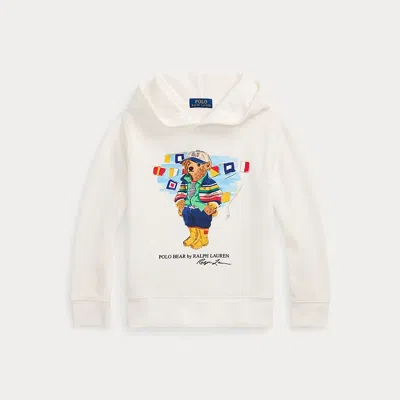 Polo Ralph Lauren Kids' Polo Bear Fleece Hoodie In Paper White