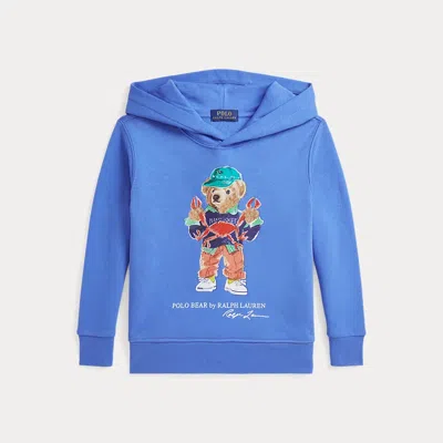 Polo Ralph Lauren Kids' Polo Bear Fleece Hoodie In Scottsdale Blue