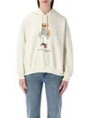 Polo Ralph Lauren Womens Parchment Cream Branded-print Cotton-blend Hoody In White