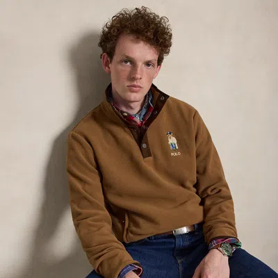 Polo Ralph Lauren Polo Bear Fleece Pullover In Nutmeg Brown Heritage Bear